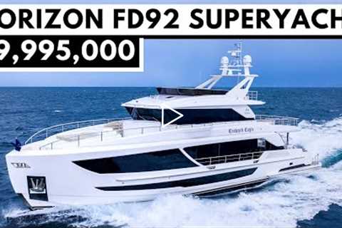 $10M HORIZON FD92 SUPERYACHT TOUR / Fast  Displacement Power Yacht Tour