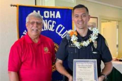 Correia named Aloha Exchange Club Officer of the Month for September