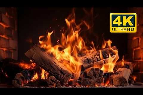 🔥 FIREPLACE (12 HOURS) Ultra HD 4K. Crackling Fireplace with Golden Flames & Burning Logs..