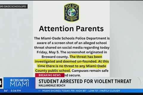 Student, 18, arrested in school threat that sparked panic in Broward, Miami-Dade districts