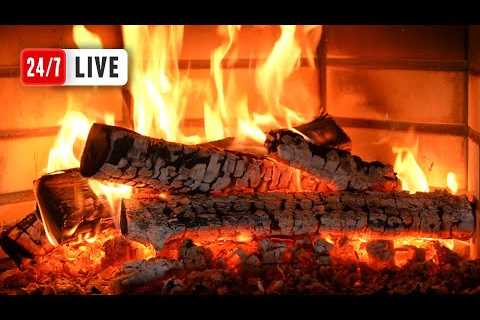🔥 FIREPLACE 4K (LIVE 24/7). Relaxing Fireplace with Burning Logs and Crackling Fire Sounds