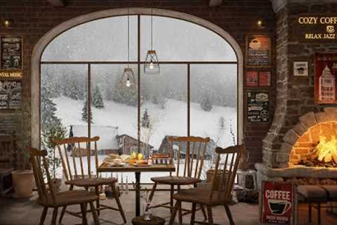 Winter Day at Cozy Coffee Shop Ambience ☕ Jazz Instrumental Music for Studying, Working and Relaxing