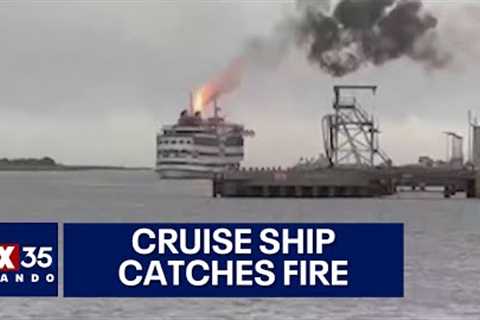 Cruise ship catches fire in Florida port