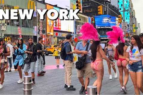 Times Square New York City 4K Walking Tour in Summer 2023 - Midtown Manhattan Walking Tour 4K