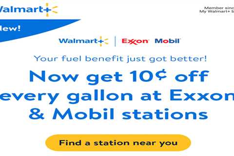 Deal alert: Save up to 20 cents per gallon at Mobil and Exxon with Walmart+, included with the Amex ..