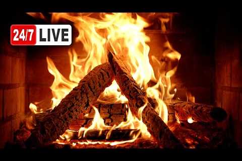 🔥 4K Fireplace Ambience (LIVE 24/7). Relaxing Fire Burning Video & Crackling Fireplace Sounds