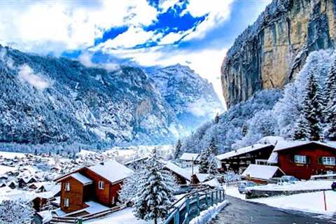 Lauterbrunnen Switzerland 4K 🇨🇭 The MOST Beautiful Village in Winter ❄️️