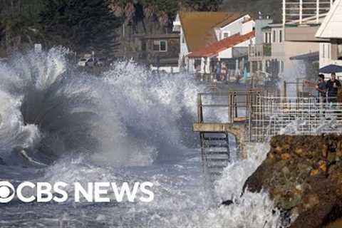 Massive waves pound California coastline, flooding streets