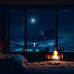 🔴Relaxing Blizzard with Fireplace Crackling winter ambience  Winter wonderland overcome all stres