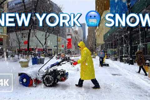 New York SNOW Walks ❄️ Snowfall in New York City 4K